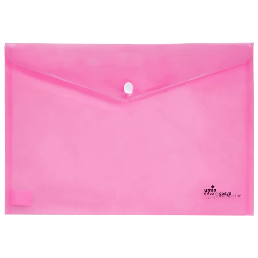 Umix A4 Çıtçıtlı Zarf Dosya Pembe U1120n-pe-eko