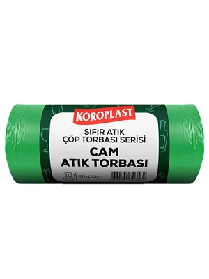 Koroplast 80x110 Cm 40 Mic 650 Gr Sıfır Atık Cam Atık Torbası 10"lu Yeşil St01500537