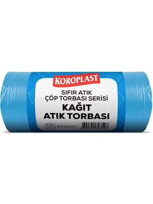 Koroplast 80x110 Cm 27 Mic 440 Gr Sıfır Atık Kağıt Atık Torbası 10"lu Mavi St01500535