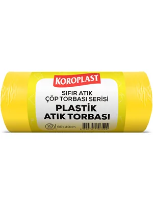 Koroplast 80x110 Cm 27 Mic 440 Gr Sıfır Atık Plastik Atık Torbası 10"lu Sarı St01500533