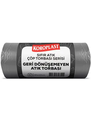Koroplast 80x110cm 27mic 440gr Sıfır Atık Geri Dönüşemeyen Atık Torbası 10"lu Gri 01500536