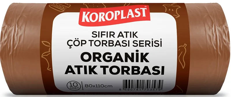 Koroplast 80x110 Cm 27 Mic 440 Gr Sıfır Atık Organik Atık Torbası 10"lu Kahve St01500538