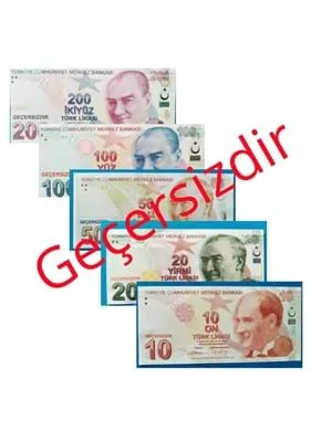 Altınyıldız Eğitici Para Koçanı 50-100-200 Tl 100 Lü (sahte Para)