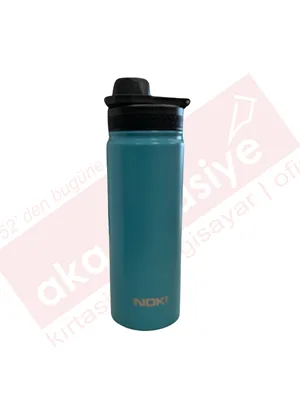Noki 540 Ml Vidalı Kapak Taşıma Kulplu Çelik Matara Mavi T-0126-130