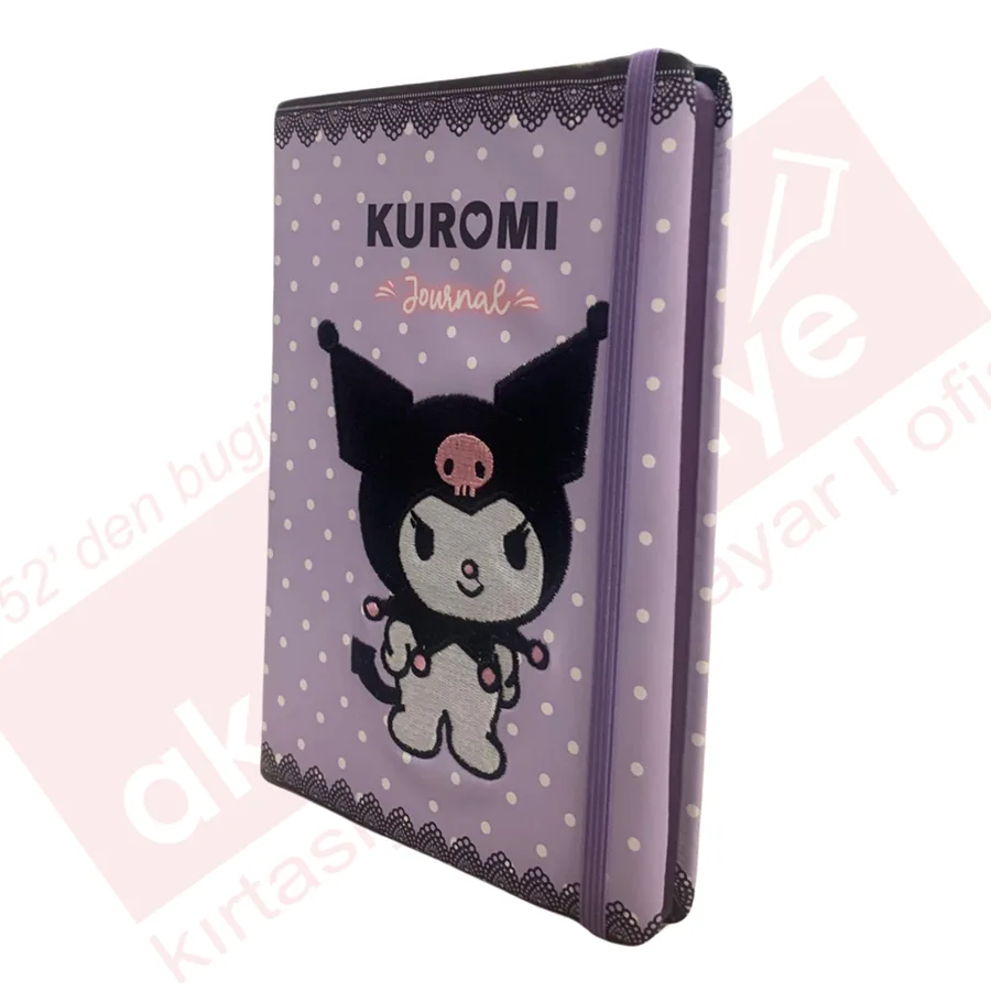 Victorias Journals A5 Kuromi Vegan Deri Lastikli Nakışlı Günlük 192 Sayfa 525-2092