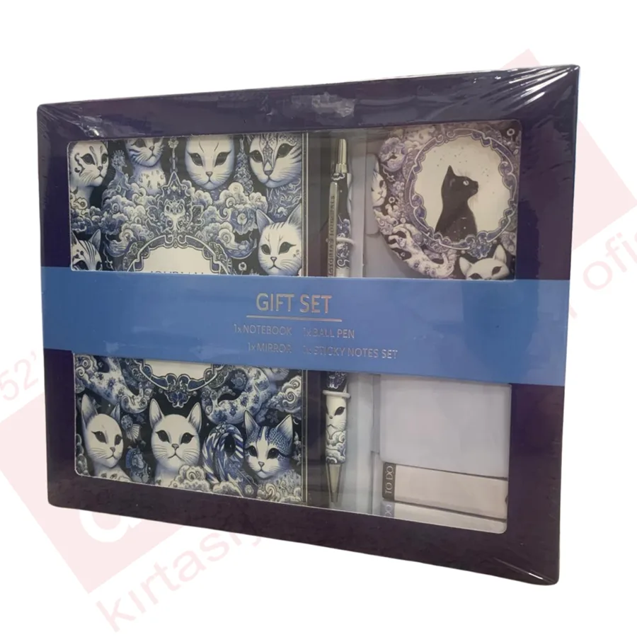 Victorias Journals Gift Set 13x18 128 Syf Sert Kapak Defter+ayna+tük.kalem+postit 124-2075