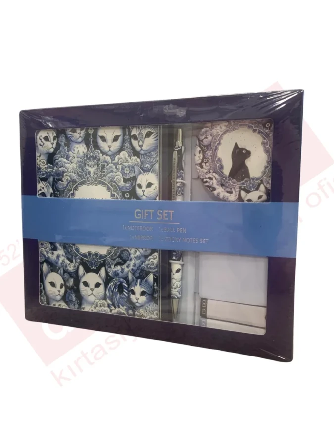 Victorias Journals Gift Set 13x18 128 Syf Sert Kapak Defter+ayna+tük.kalem+postit 124-2075