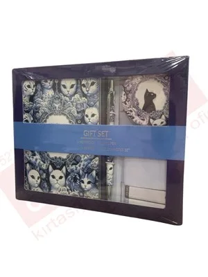 Victorias Journals Gift Set 13x18 128 Syf Sert Kapak Defter+ayna+tük.kalem+postit 124-2076