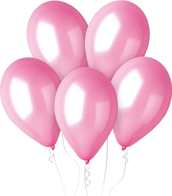 Gemar 11" Metalik Balon Pembe 100"lü