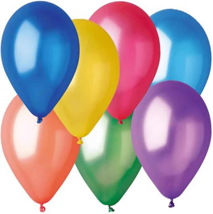 Gemar 11" Metalik Balon Karışık Renk 100"lü