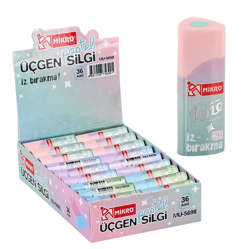 Mikro Pastel Üçgen Silgi Mu-5698