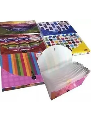 Mikro A4 13 Bölmeli Lastikli Körüklü Dosya Pastel Renkler Md-13p