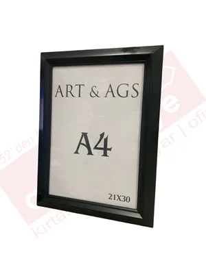 Art&ags A4 35 Mm Ahşap Görünümlü Piramit Çerçeve Siyah