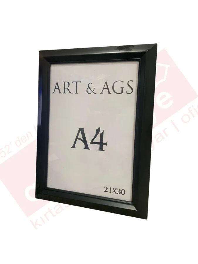 Art&ags A4 35 Mm Ahşap Görünümlü Piramit Çerçeve Siyah