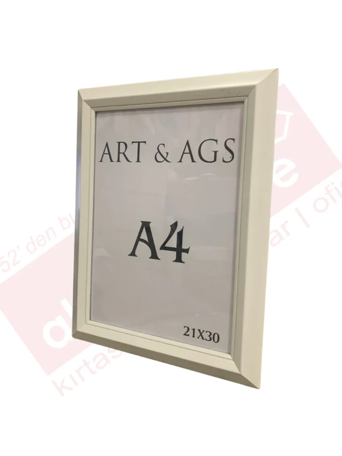 Art&ags A4 35 Mm Ahşap Görünümlü Piramit Çerçeve Beyaz