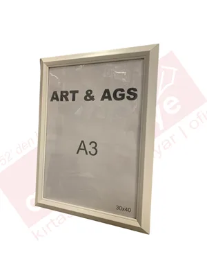 Art&ags A3 35 Mm Ahşap Görünümlü Piramit Çerçeve Beyaz