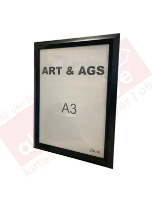 Art&ags A3 35 Mm Ahşap Görünümlü Piramit Çerçeve Siyah