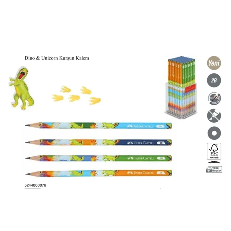 Faber Castell Desenli Dino 2b Kurşun Kalem 5244000076