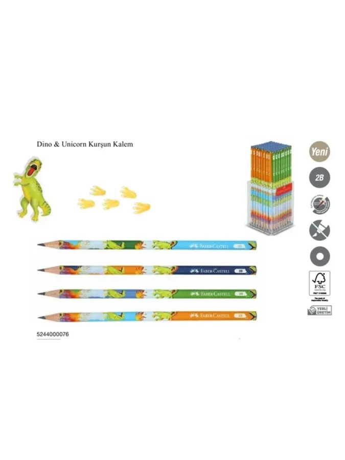 Faber Castell Desenli Dino 2b Kurşun Kalem 5244000076
