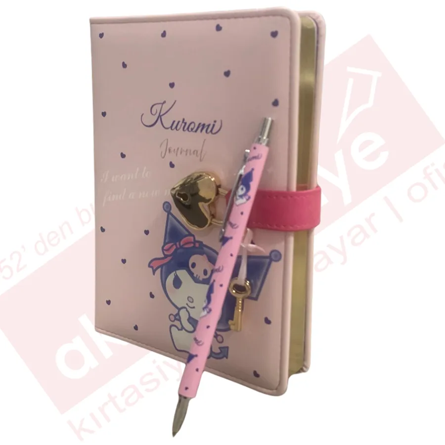 Victorias Journals 13x18 Kuromi Hush Hush Kilitli Çiz.defter 160yp+tük.kalem 525-1966