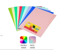 Mileo A4 80 Gr 10 Renk Fotokopi Kağıdı 50 Li Pastel-neon Renkler 1717