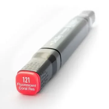 Del Rey Twin Çift Uçlu Marker Kalem F121 Fluorescent Coral Red