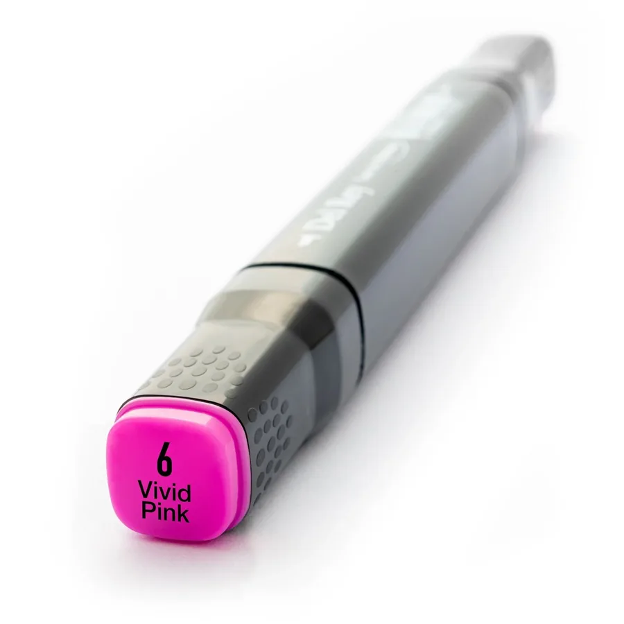 Del Rey Twin Çift Uçlu Marker Kalem Rp6 Vivid Pink