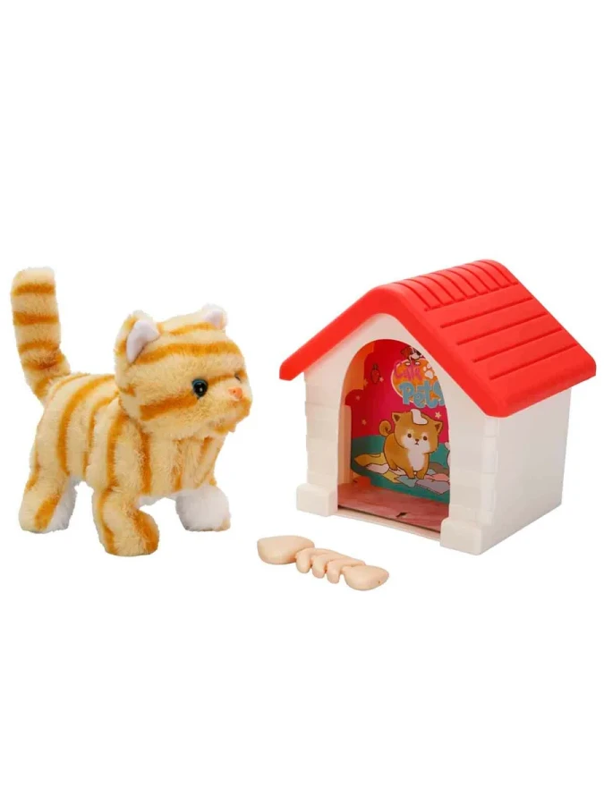 Sunman Sesli Peluş Sevimli Hareketli Kedi Kulubeli S00004251\mc-1051