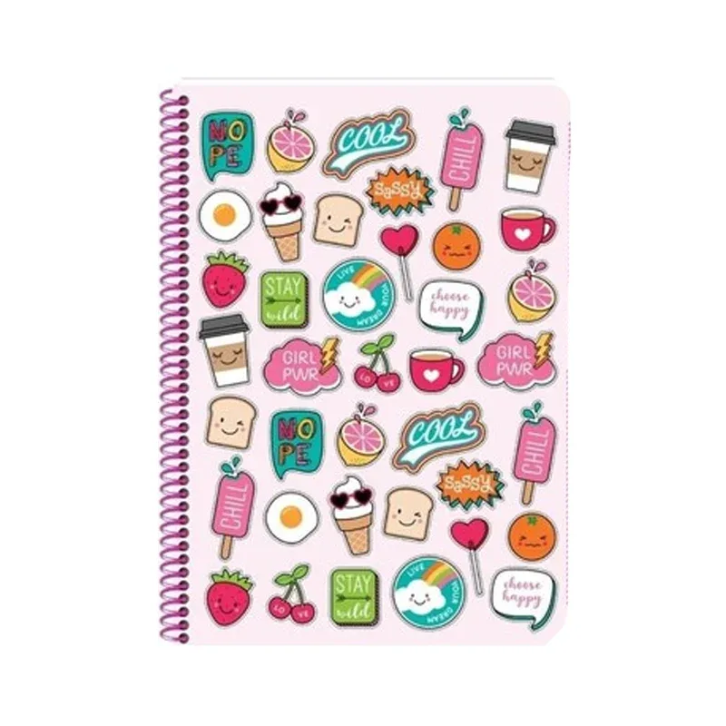 Keskin Color Sweet Fun 16.5x22.5 Spiralli Pp Kapak Defter Kareli 80 Yp 333092-99