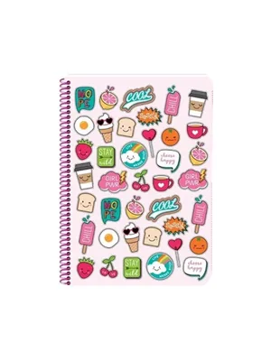 Keskin Color Sweet Fun 16.5x22.5 Spiralli Pp Kapak Defter Kareli 80 Yp 333092-99