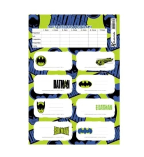 Keskin Color Batman Okul Etiketi Ders Programlı 3 Lü 220130-09
