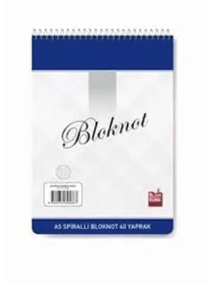 Elma A4 Karton Kapak Spiralli Bloknot Kareli 40 Yp