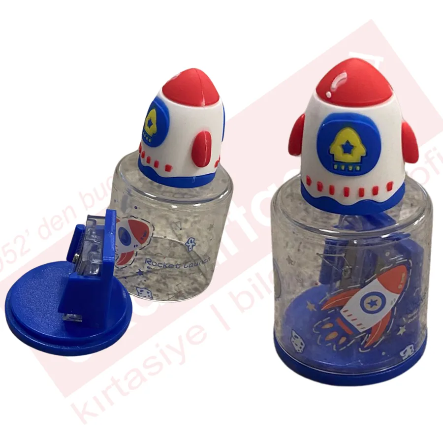 Mikro Çift Delikli Astronot Figürlü Pvc Kalemtraş Sp-6765