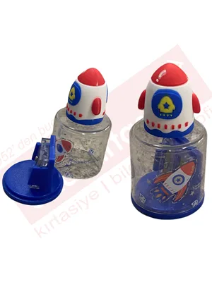 Mikro Çift Delikli Astronot Figürlü Pvc Kalemtraş Sp-6765