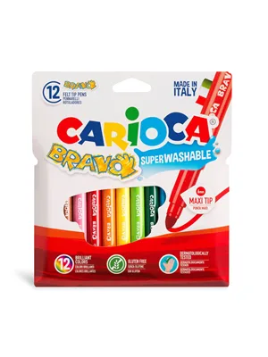 Carioca Bravo Jumbo Süper Yıkanabilir Keçeli Kalem 12"li 42755