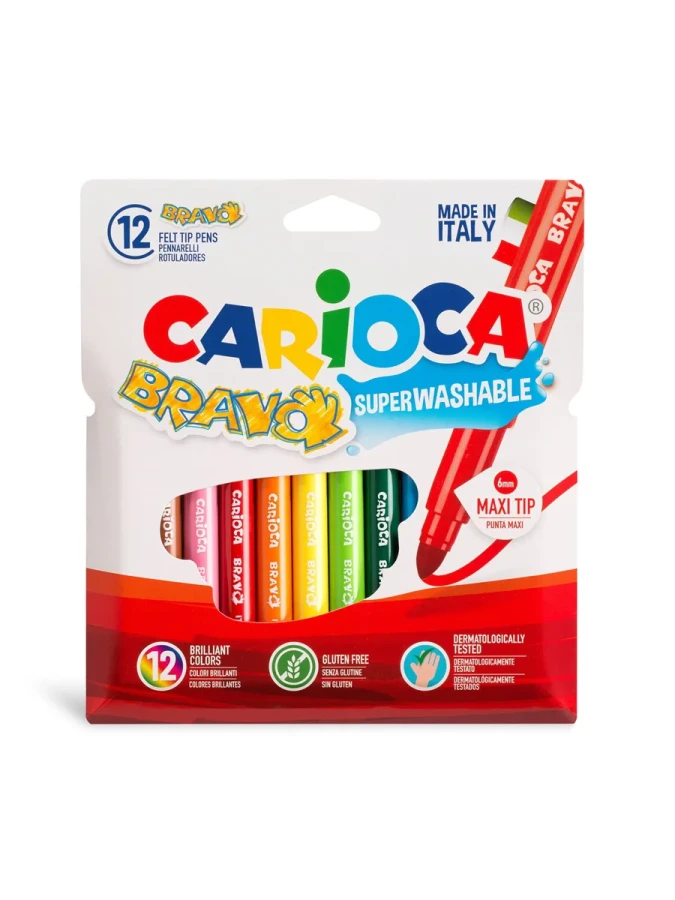 Carioca Bravo Jumbo Süper Yıkanabilir Keçeli Kalem 12"li 42755