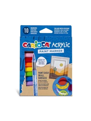 Carioca Akrilik Paint Marker Su Bazlı Fırça Uçlu 10"lu 45281