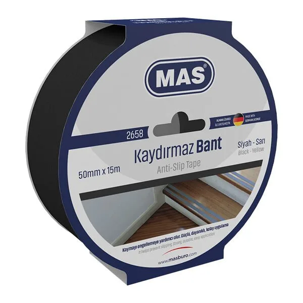 Mas 50 Mm 15 M Kaydırmaz Bant Siyah 2658