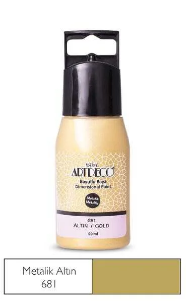 Artdeco 50 Ml Metalik Boyutlu Boya Altın 681