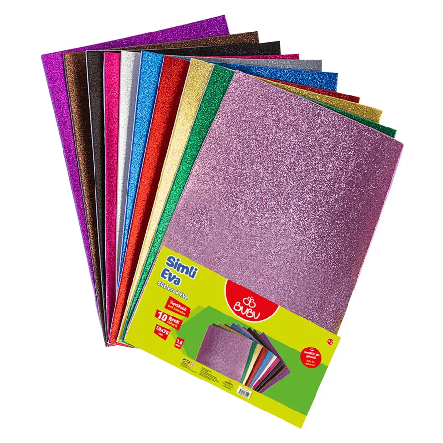Bubu 50x70 Cm 1.8 Mm Simli Yapışkanlı Eva 10 Renk Ev0020