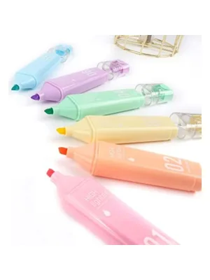 Gıpta Fosforlu Kalem 6 Lı Macaron Pastel Renkler F1568