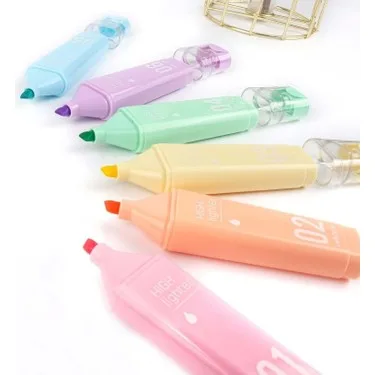 Gıpta Fosforlu Kalem 6 Lı Macaron Pastel Renkler F1568