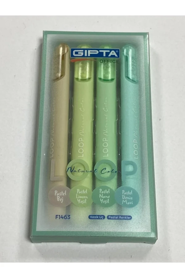 Gıpta Fosforlu Kalem 4 Lü Loop Pastel Renkler F1463