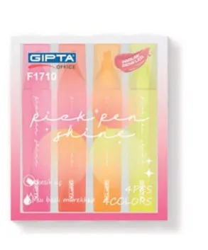 Gıpta Fosforlu Kalem 4 Lü Loop Pastel Renkler F1463