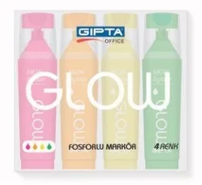 Gıpta Fosforlu Kalem 4 Lü Parlak Renkler F1709
