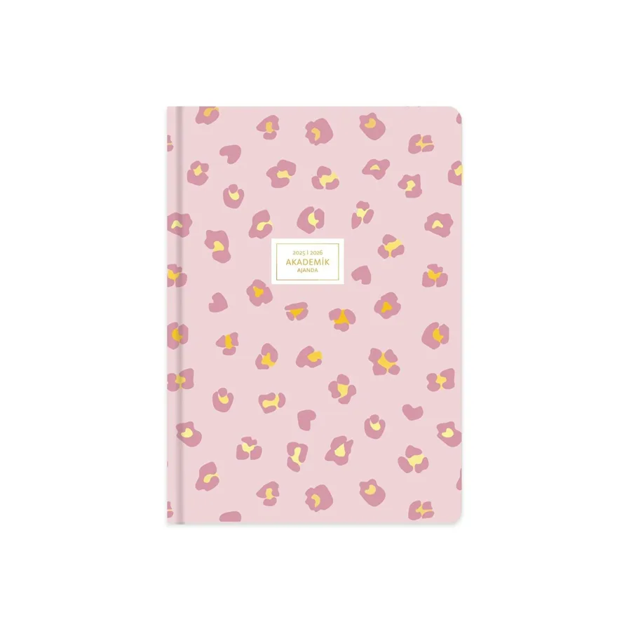 Keskin Color 17x24 Sert Kapak Akademik Ajanda Pembe Leopar 600098-99 (2025-2026)