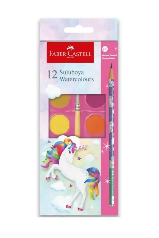 Faber Castell Unicorn Suluboya 12 Li+1 Kurşun Kalem 5292000003