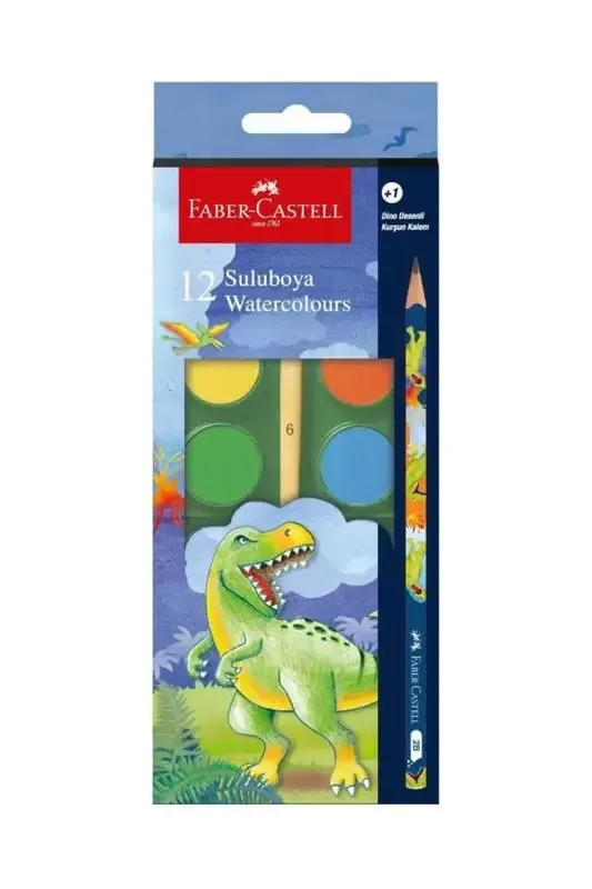 Faber Castell Dino Suluboya 12 Li+1 Kurşun Kalem 5292000002