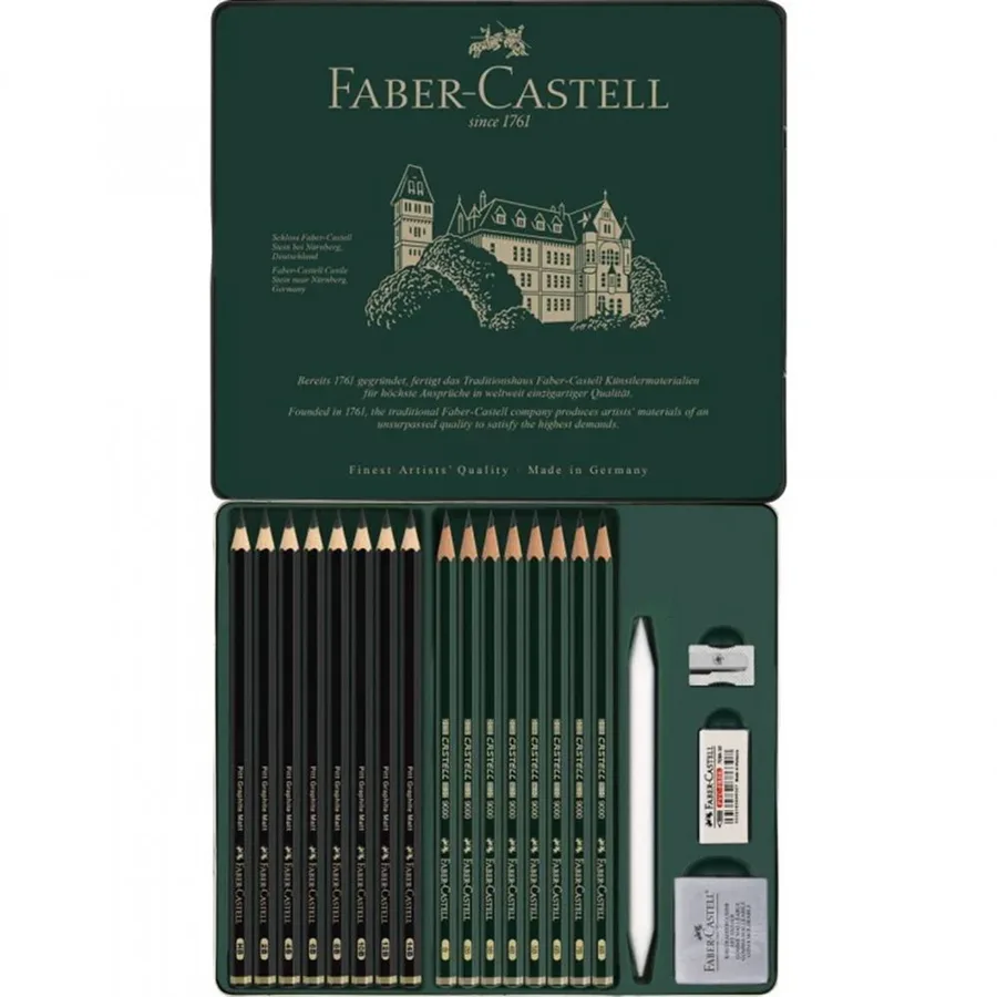 Faber Castell 9000 & Pitt Graphite Matt Dereceli Kalem Seti 20 Li 115224
