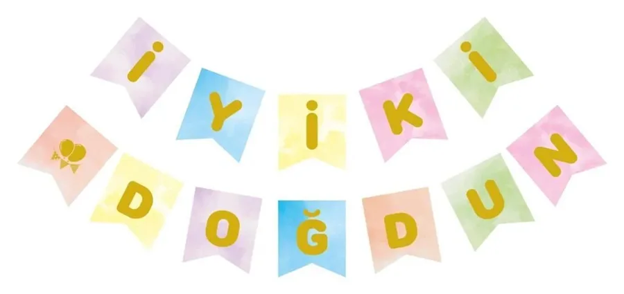 Nedi Kırlangıç Oynar Yazı 'iyiki Doğdun' Renkli 65894